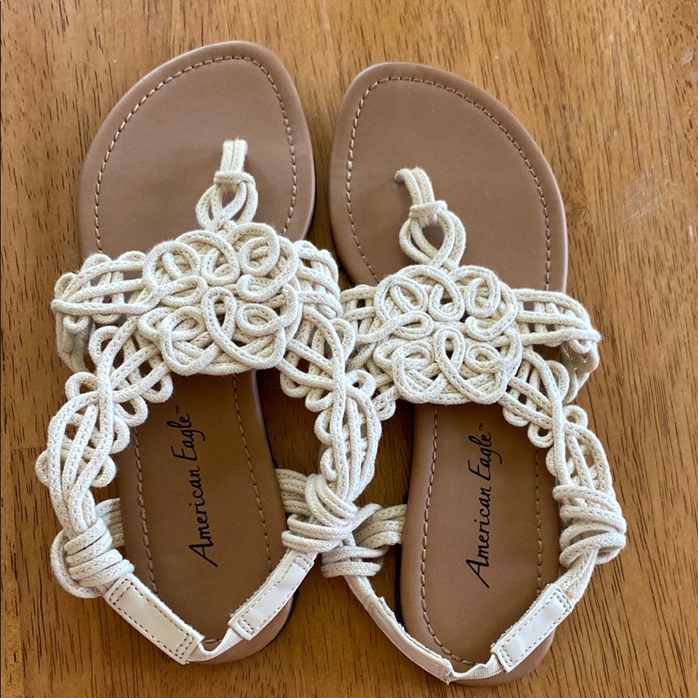 American Eagle Intricate Cream Sandals